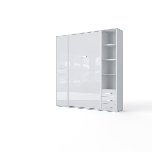 Maxima House Invento Vertical Wall Bed, European Full XL Size with 2 cabinets IN140V-08/09W - Bed & Sofa Hub