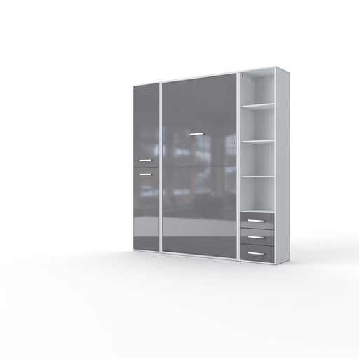 Maxima House Vertical Murphy Bed Invento, European Queen Size with mattress and 2 storage cabinets IN160V-08/09W - Bed & Sofa Hub