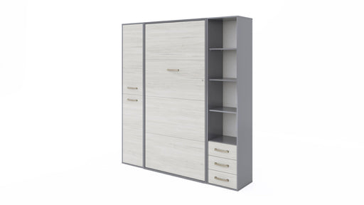 Maxima House Invento Vertical Wall Bed, European Twin Size with 2 cabinets IN90V-08/09W - Bed & Sofa Hub