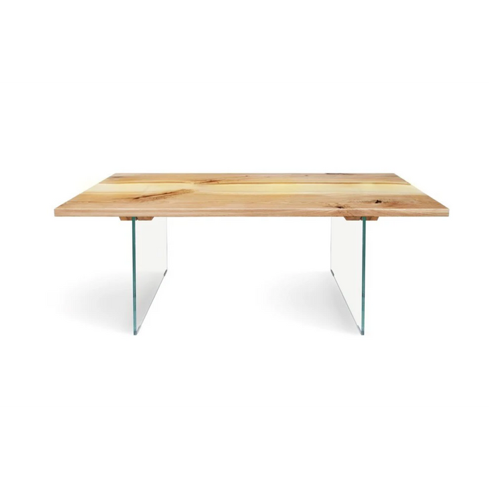 Maxima House Solid Wood Dining Table Banur-Gl with Polymer Resin - Bed & Sofa Hub