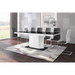 Maxima House Dining Set Diego 7 Pcs. White Modern Glossy Dining Table with 2 Self-Starting Leaves Plus 6 Chairs - Bed & Sofa Hub