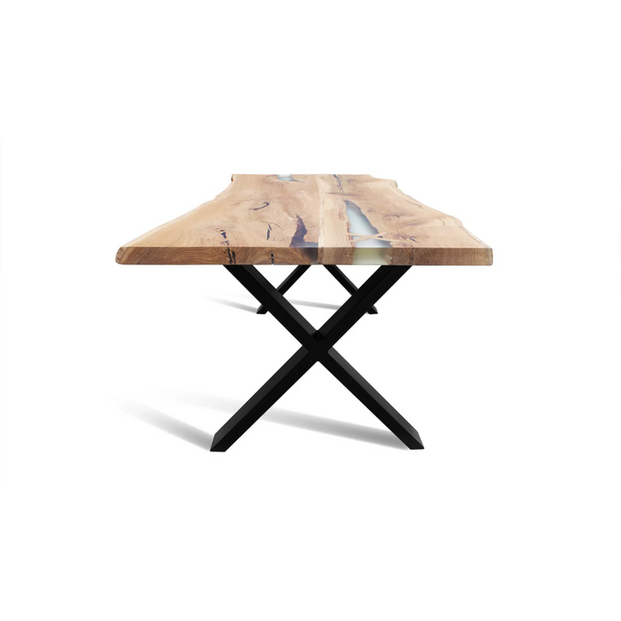 Maxima House Banur-110 Solid Wood Dining Table with Black Metal Legs - Bed & Sofa Hub