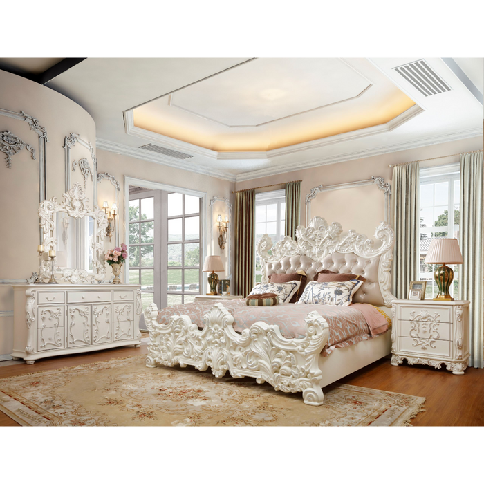 Homey Design HD-8008 4PC BEDROOM SET IVORY - Bed & Sofa Hub