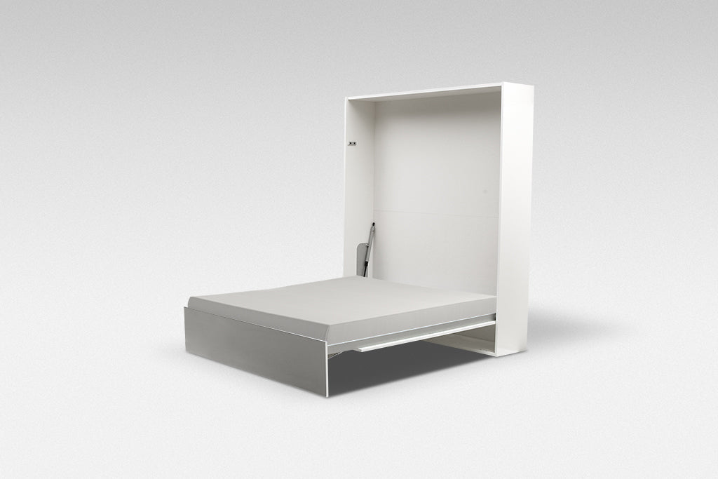 Maxima House Invento Horizontal Wall Bed, European Twin Size with a cabinet on top IN90H-12W - Bed & Sofa Hub
