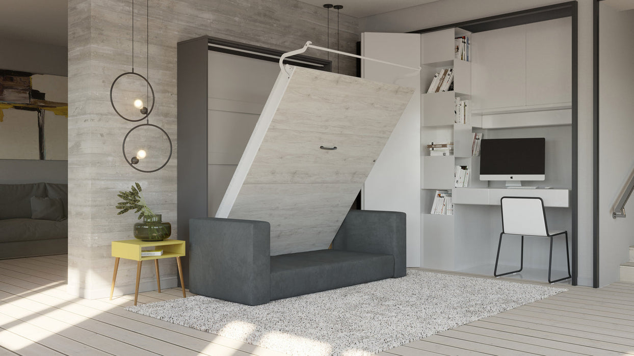Maxima House Vertical Murphy Bed Invento , European Full XL with 2 cabinets IN140VLED-10W - Bed & Sofa Hub
