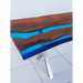 Maxima House Elm Tree Solid Wood Dining Table Kurt Filled with Polymer Resin - Bed & Sofa Hub
