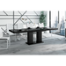 Maxima House Dining Set Nossa 7 Pcs. Black Modern Glossy Dining Table with 2 Self-Starting Leaves Plus 6 Chairs - Bed & Sofa Hub