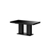 Maxima House Dining Set Nossa 7 Pcs. Black Modern Glossy Dining Table with 2 Self-Starting Leaves Plus 6 Chairs - Bed & Sofa Hub