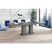 Maxima House Dining Set Nossa 7 Pcs. Gray Modern Glossy Dining Table with 2 Self-Starting Leaves Plus 6 Chairs - Bed & Sofa Hub