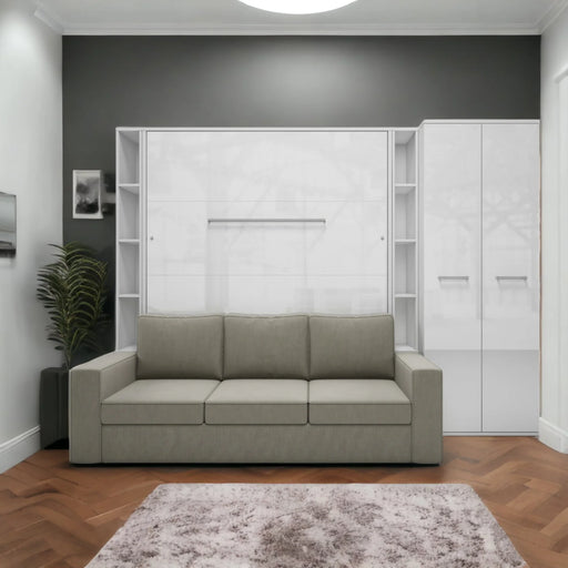 Maxima House Vertical Queen Size Murphy Bed Invento with Sofa, Two Cabinets and Wardrobe - Bed & Sofa Hub