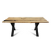 Maxima House Solid Wood Dining Table with Metal Legs Urban-Bl - Bed & Sofa Hub