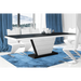 Maxima House Dining Set Mega 7 Pcs. Black/white Modern Dining Table with 2 Self-Storing Leaves Plus 6 White Chairs - Bed & Sofa Hub