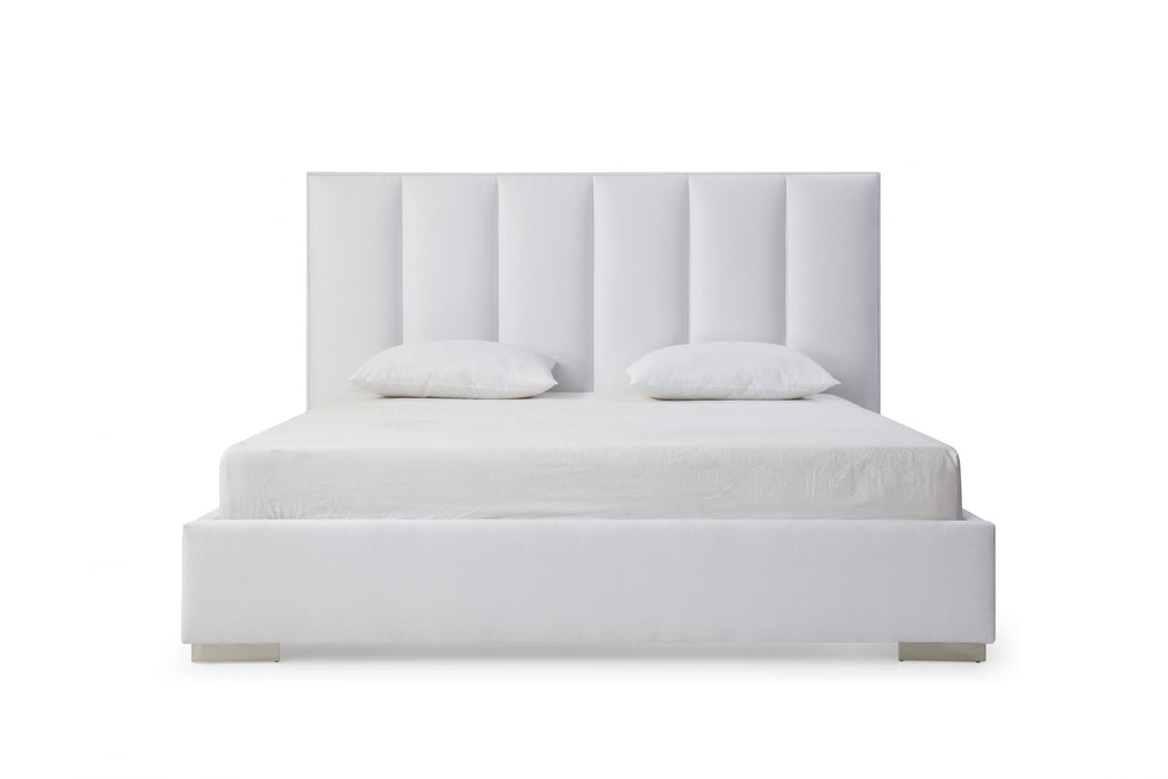 Whiteline Modern Living Velvet King Bed BK1655 - Bed & Sofa Hub