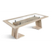 Maxima House Glass Top with Solid Wood Base Dining Table Zorg-W - Bed & Sofa Hub