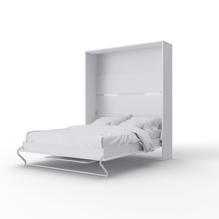 Maxima House Murphy bed European Queen Vertical with Desk, mattress and LED included INVENTO IN-14WTAB - Bed & Sofa Hub