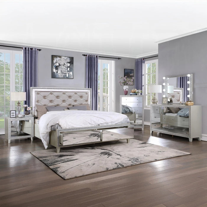 ACME Sliverfluff EK Bed W/Led & Storage - Bed & Sofa Hub