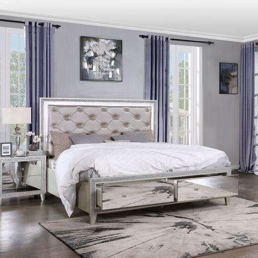 ACME Sliverfluff Queen Bed W/Led & Storage - Bed & Sofa Hub