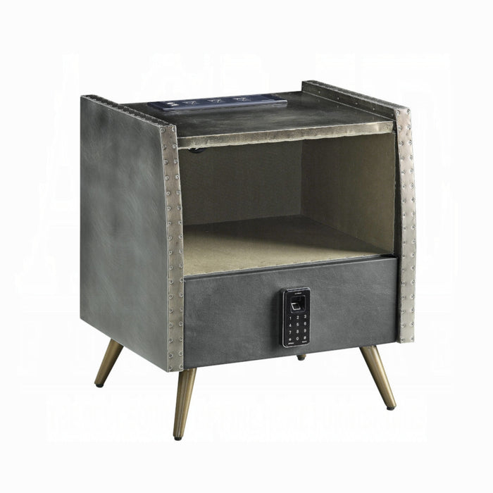 ACME Doris Nightstand W/USB & Electric Lock - Bed & Sofa Hub