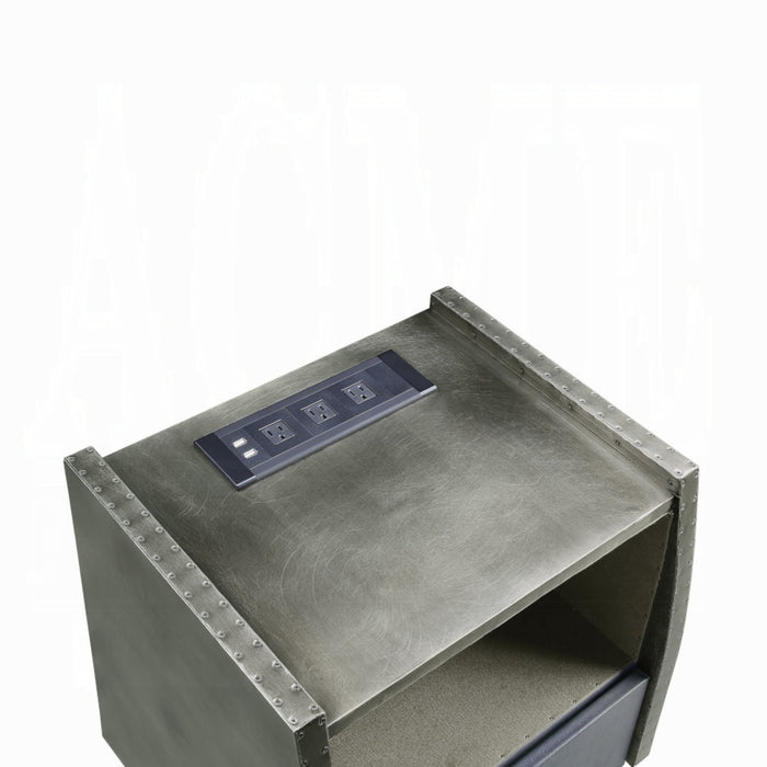 ACME Doris Nightstand W/USB & Electric Lock - Bed & Sofa Hub