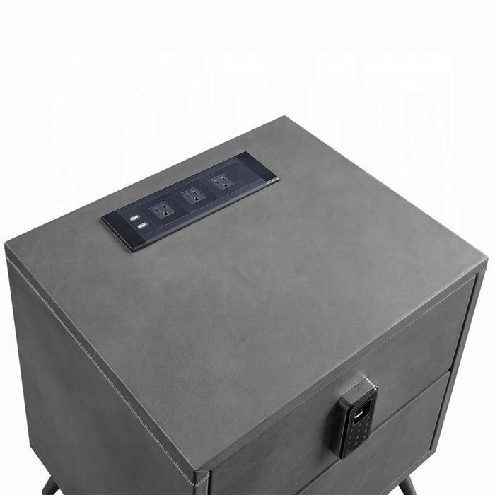 ACME Doris Nightstand W/USB & Electric Lock - Bed & Sofa Hub