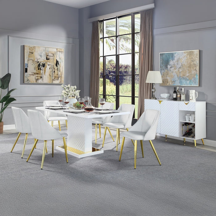 ACME Gaines Dining Table W/Pedestal Base - Bed & Sofa Hub