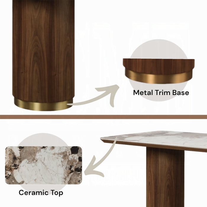 ACME Willene Dining Table W/Ceramic Top - Bed & Sofa Hub