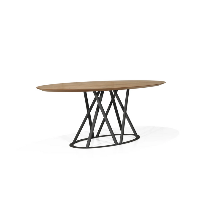 Maxima House Veneer Oak Dining Table Alissa for Up to 8 People - Bed & Sofa Hub
