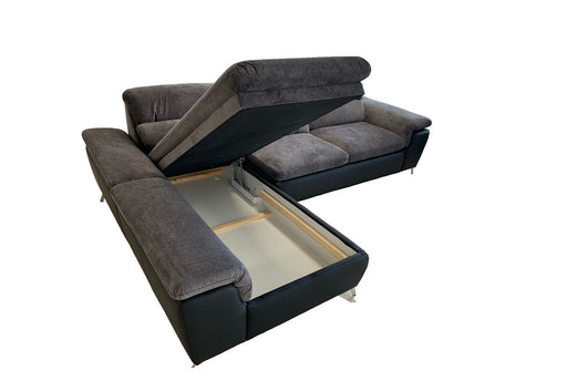 Maxima House Sectional sleeper Sofa LOCO with storage, Gray/ Black BEN070 - Bed & Sofa Hub