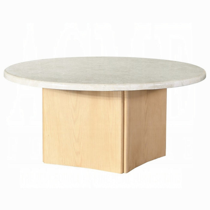 ACME Qwin Coffee Table W/Marble Top - Bed & Sofa Hub