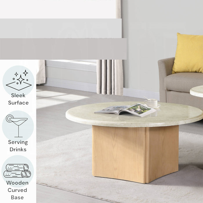 ACME Qwin Coffee Table W/Marble Top - Bed & Sofa Hub