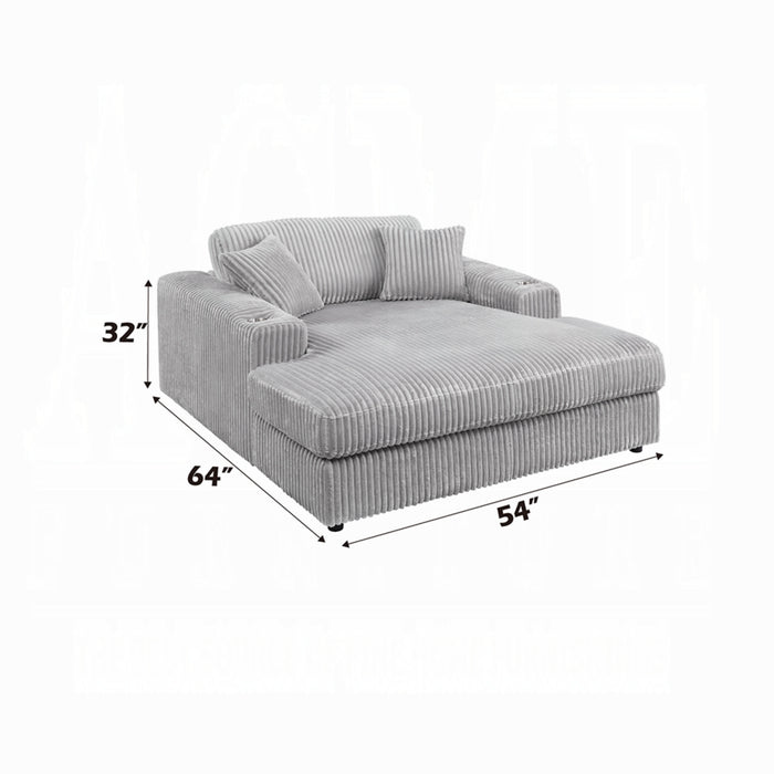 ACME Hilde Chaise w/2 Pillows - Bed & Sofa Hub