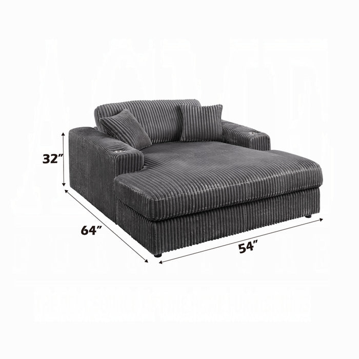 ACME Hilde Chaise w/2 Pillows - Bed & Sofa Hub