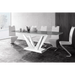 Maxima House Dining Set Feto 7 Pcs. Modern Glossy Dining Table with 2 Self-Starting Leaves Plus 6 Chairs - Bed & Sofa Hub