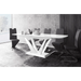 Maxima House Dining Set Feto 7 Pcs. Modern Glossy Dining Table with 2 Self-Starting Leaves Plus 6 Chairs - Bed & Sofa Hub