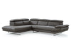Whiteline Modern Living Pandora Sectional SL1351L-DGRY - Bed & Sofa Hub